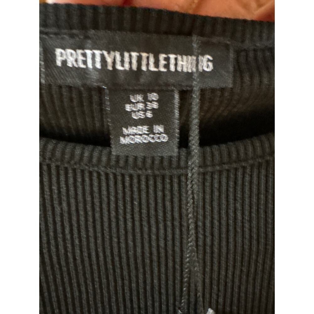 NWT Pretty little thing basic black ribbed long sleeve dress 6 - Picture 10 of 11